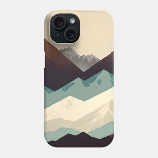 Retro Mid Century Modern Minimalist Neutral Scandinavian Art Mountain Phone Case