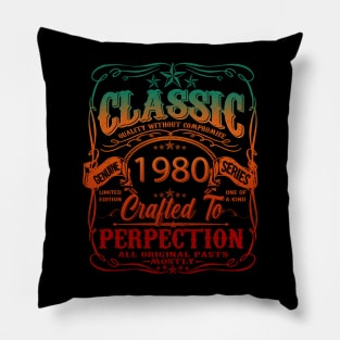 Vintage 1980 Limited Edition  44 Year old 44th Birthday Pillow