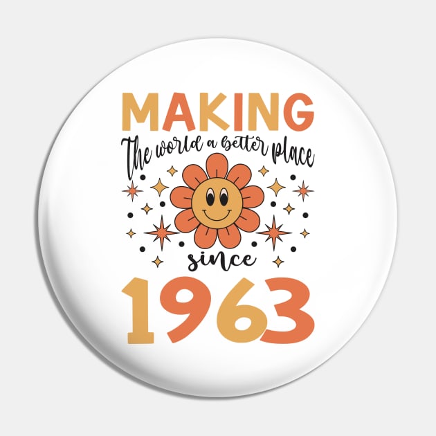 Birthday Making the world better place since 1963 Pin by IngeniousMerch