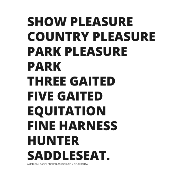 Saddlebred shows by ASHA of Alberta