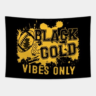 Black Gold Game Day For High School Football Group Fans Tapestry