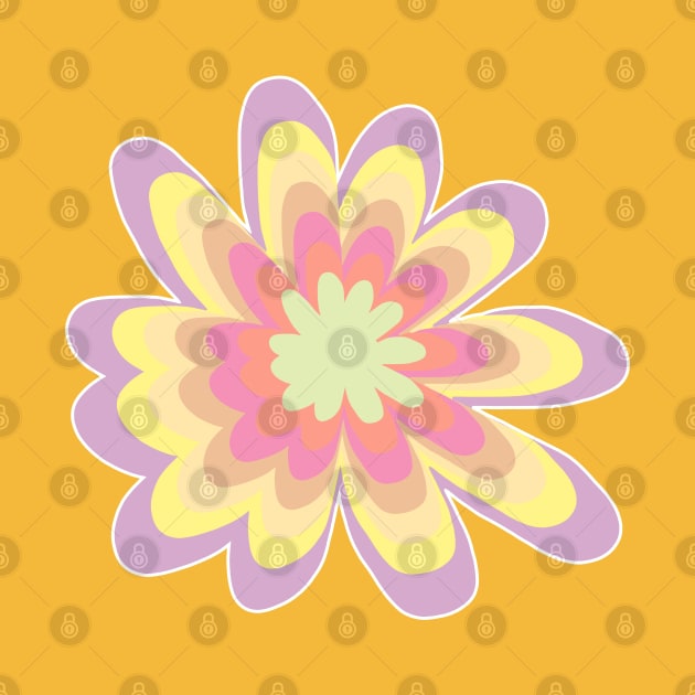 Multi Color Daisy Flower Minimal Graphic Art by ellenhenryart