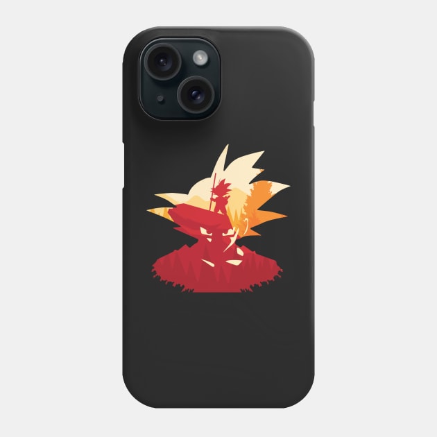 Goku Beautiful Sunset Silhouette - The Son in the Red Forest Phone Case by RajaGraphica