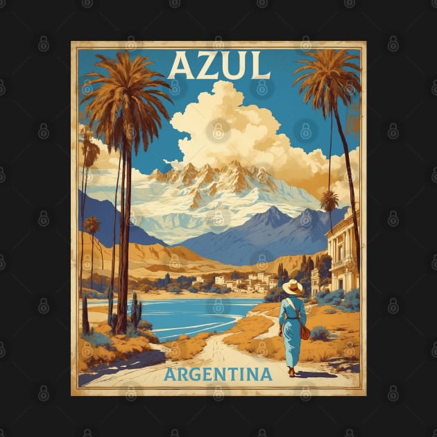 Azul Argentina Vintage Tourism Poster by TravelersGems