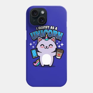 Cute Kawaii Coffee Lover Unicorn Techie Cat Funny Millennial Meme Phone Case