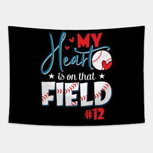 My heart Is On That Field Baseball Player Gift For Men Women Tapestry