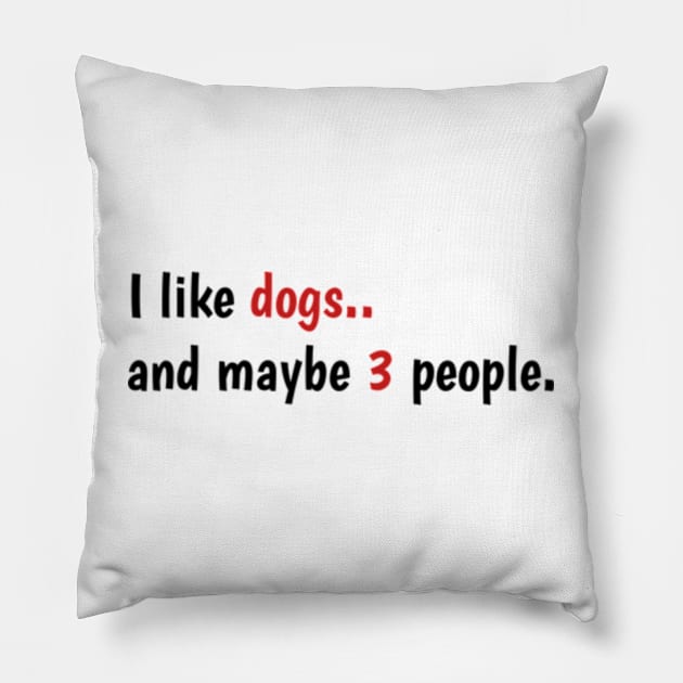 funny gift for dogs love - I Like Dogs And Maybe 3 People Pillow by Dog and cat lover