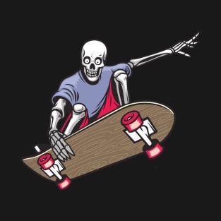 Skeleton Skateboarding Skateboarder Halloween T-Shirt