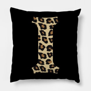 Letter I Leopard Cheetah Monogram Initial Pillow