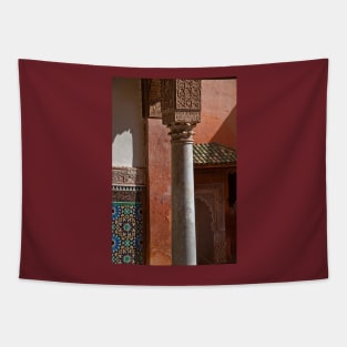 Morocco. Marrakech. The Saadian tombs. Detail. Tapestry