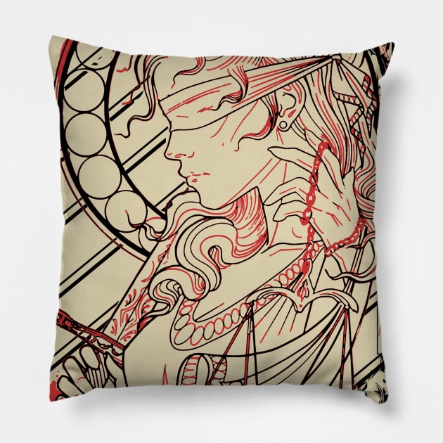 Tarot card Justice Pillow by hackneydagger