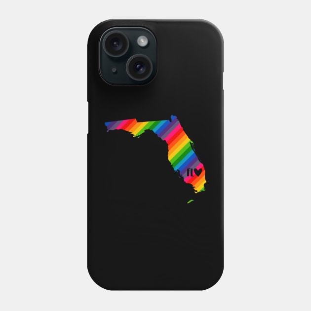 USA States: Florida (rainbow) Phone Case by LetsOverThinkIt