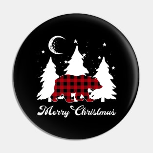 Red Buffalo Plaid Bear Matching Family Christmas Pajama Pin