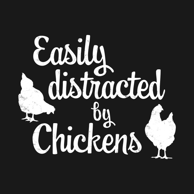 Easily Distracted by Chickens Funny Letter Print with Hens by cottoncanvas