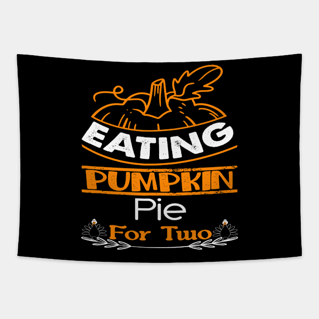 Eating Pumpkin Pie For Two - Funny Pregnancy Announcement Tapestry by Fun4theBrain