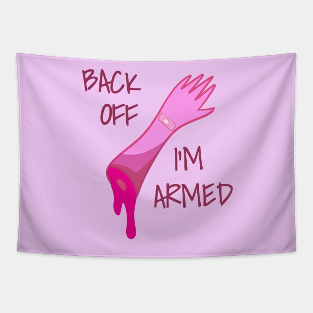 Back Off I'm Armed Tapestry by moshigami