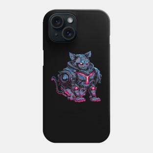 Mechatronic Feline: Cyberpunk Cat from the Future Phone Case