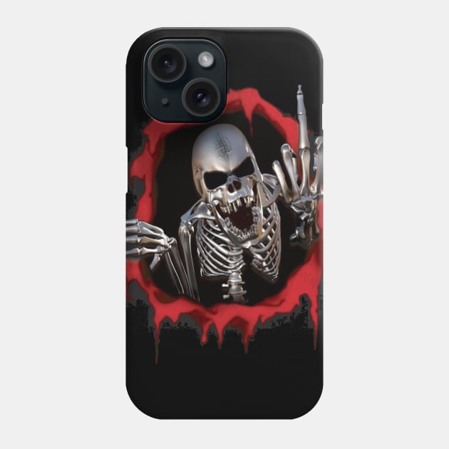 Skeleton Middle Finger Phone Case by JohnnyDzoni