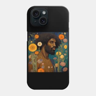 Handsome Black Man and Flowers Phone Case