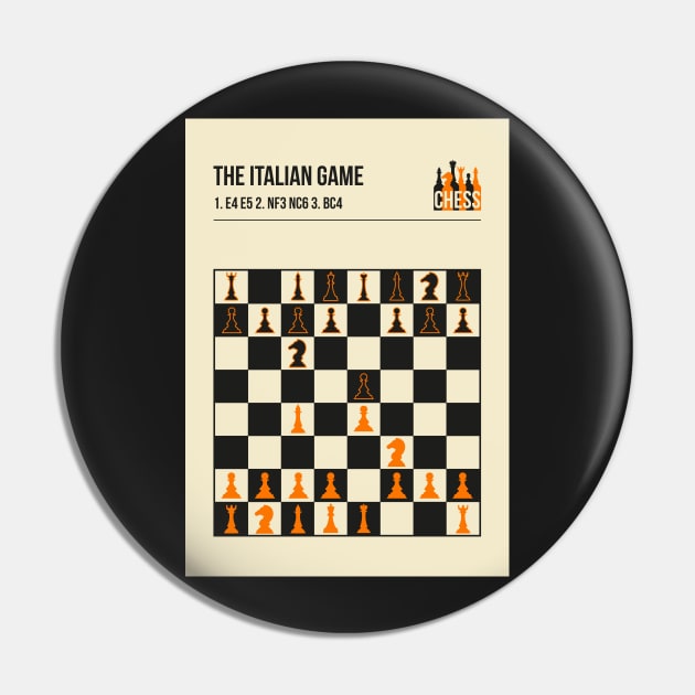 The Italian Game Chess Openings Art Book Cover Poster Pin by jornvanhezik