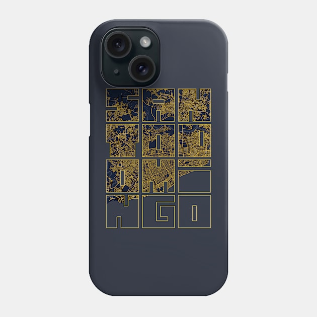 Santo Domingo, Dominican Republic City Map Typography - Gold Art Deco Phone Case by deMAP Studio