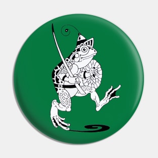 KNIGHT FROG Art Deco Fantastic Animals Pin