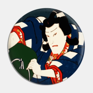 Kabuki Theatre Actor With Green Bag by Toyohara Kunichika #5 Pin