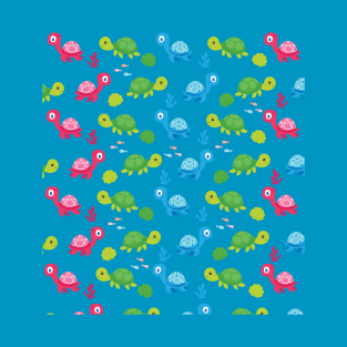 Cute Turtle Pattern Design T-Shirt