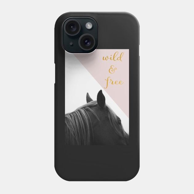 Wild & Free (Pink Horse) Phone Case by ALICIABOCK