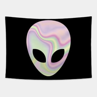 Holographic looking Alien Head Tapestry