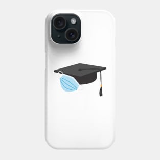 Class of 2020 Graduation - Black Graduation cap and Blue Face Mask Phone Case