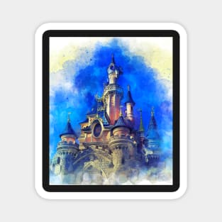 Fantasy castle - Watercolor artwork Magnet