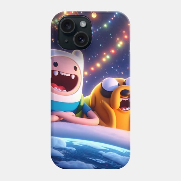 Epic Yuletide Adventures Unleashed: Adventure Time Christmas Art for Whimsical Holiday Designs! Phone Case by insaneLEDP