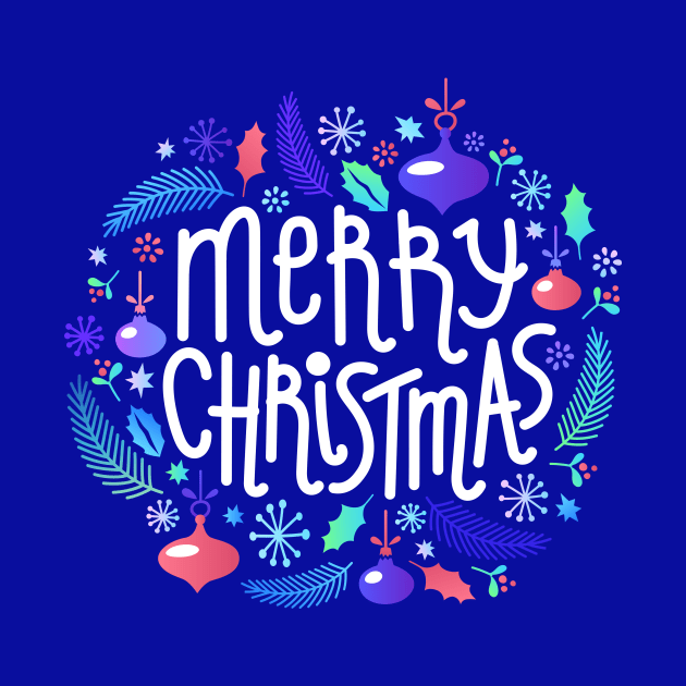 Merry Christmas Lettering #1 by worldnomadfolk@gmail.com