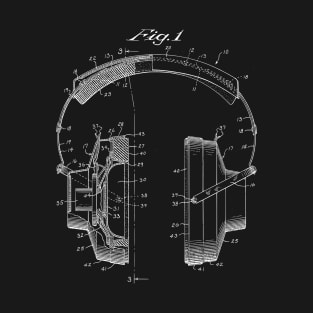 Stereo Headphones Patent Image T-Shirt