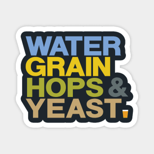 WATER GRAIN HOPS & YEAST - coloured Magnet