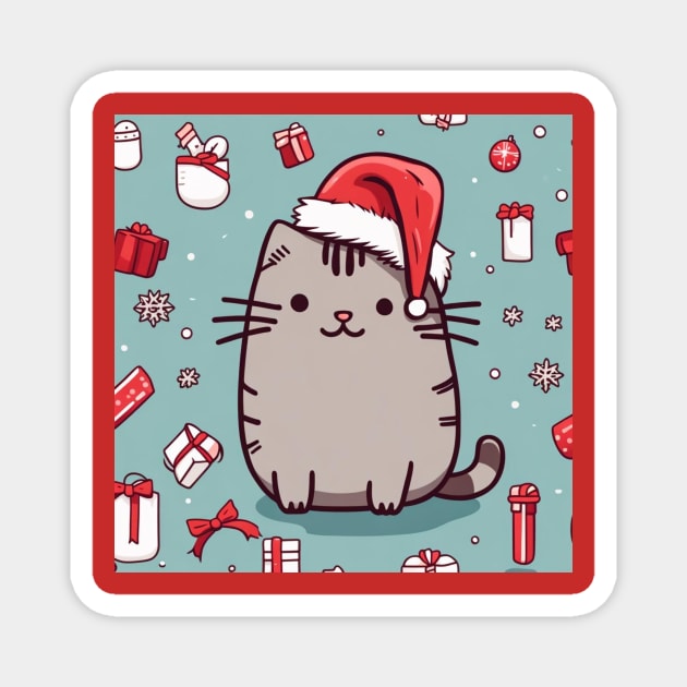 Pu-sheen Santa kitty Magnet by Love of animals