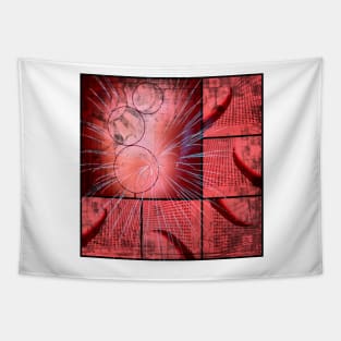 RED and BLACK Geometric Progression Tapestry