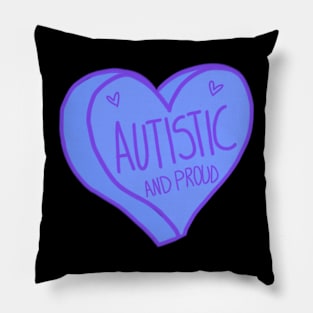 Autistic and Proud Purple Autism Heart Pillow