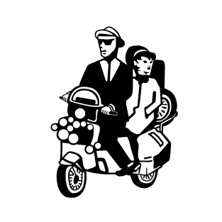 2-Tone Scooter Couple T-Shirt