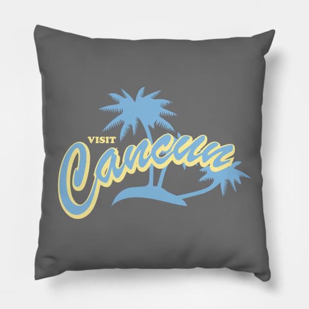 Vintage Travel - Cancun Pillow by TCP