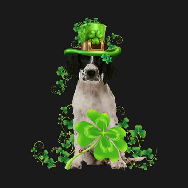 Lucky English Springer Spaniel Shamrock St Patrick's Day by Brodrick Arlette Store