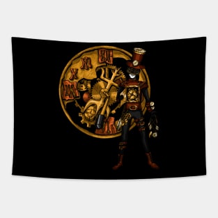 Clock man - time keeper Tapestry