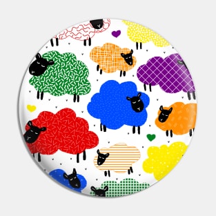 Cute colorful snoozing sheep design Pin