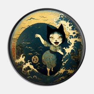 Cat Girl | Japanese Horror Art Pin