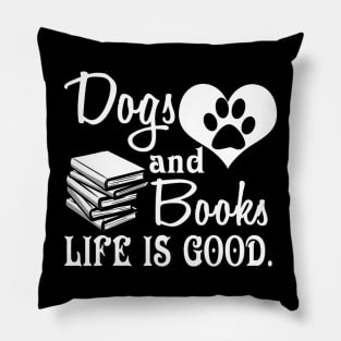 Dog And Books Are Good - Cute Animal Pillow