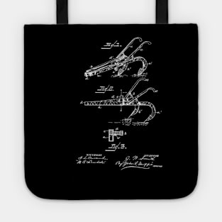 Plow Vintage Patent Hand Drawing Tote