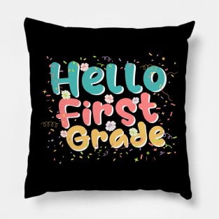 First Grade Rainbow Girls Boys Teacher First Day Of Shool Pillow