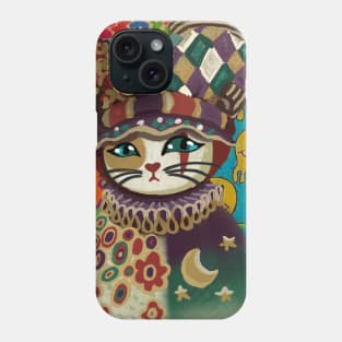 Cat in a joker costume Phone Case