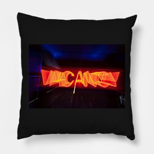 Neon red vacancy sign Pillow